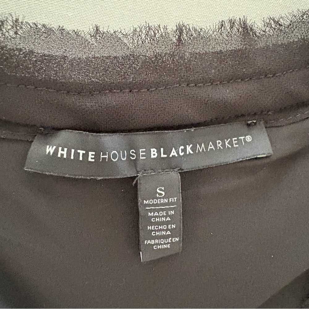 WHBM Women’s‎ S Crop Sweater Jacket Dark Coquette Tweed Black Ecru Goth Office - Picture 12 of 13
